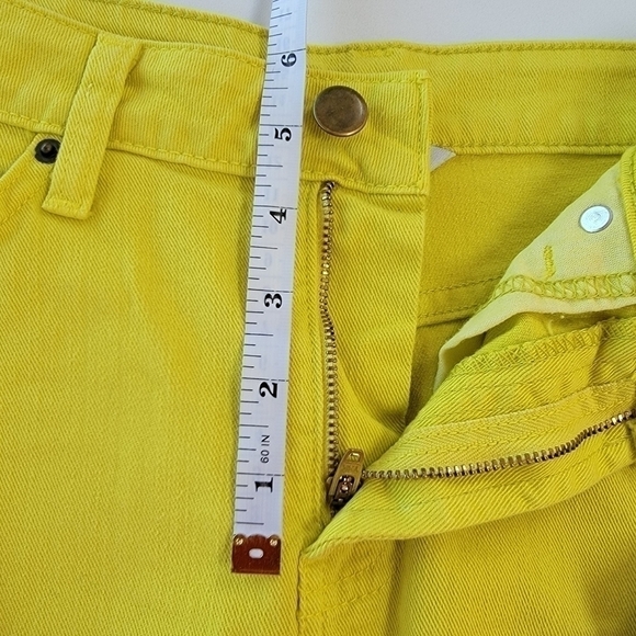 Garent Hill Chartreuse 5 Pocket Modern Denim Pencil Skirt Size 4 Petite EUC - Picture 7 of 9